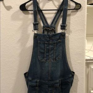 Maternity blue jean overalls